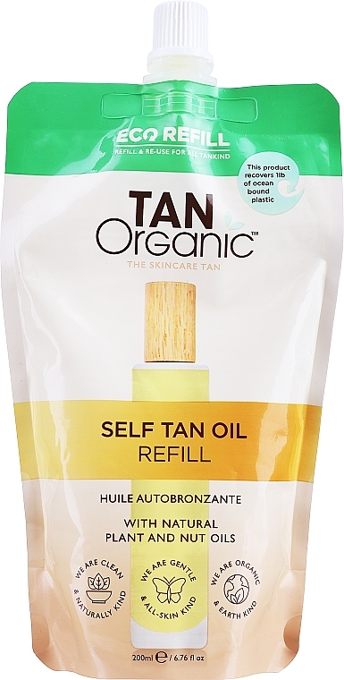 Self-Tanning Oil - TanOrganic Light Bronze Oil Refill (refill) — photo N1