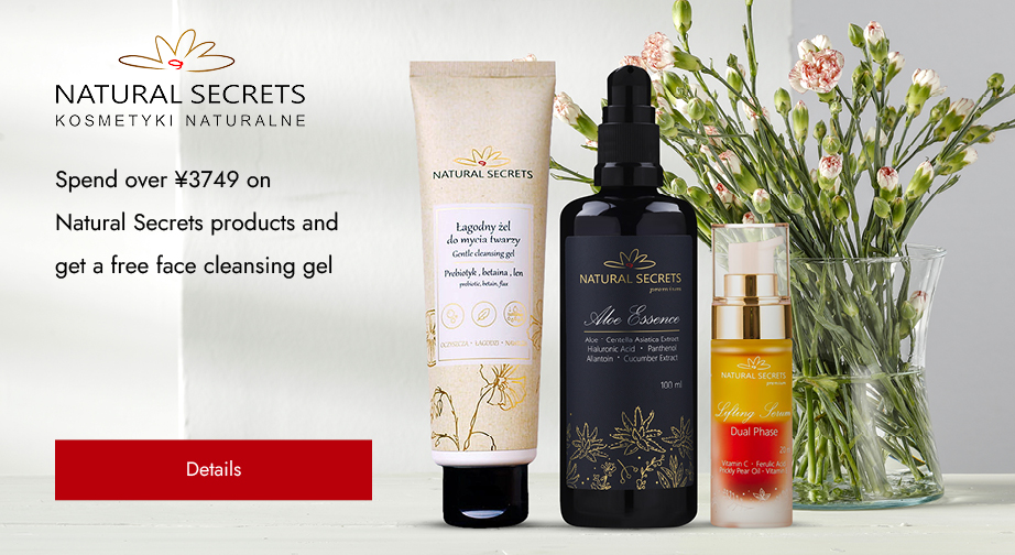 Spend over ¥3749 on Natural Secrets products and get a free face cleansing gel