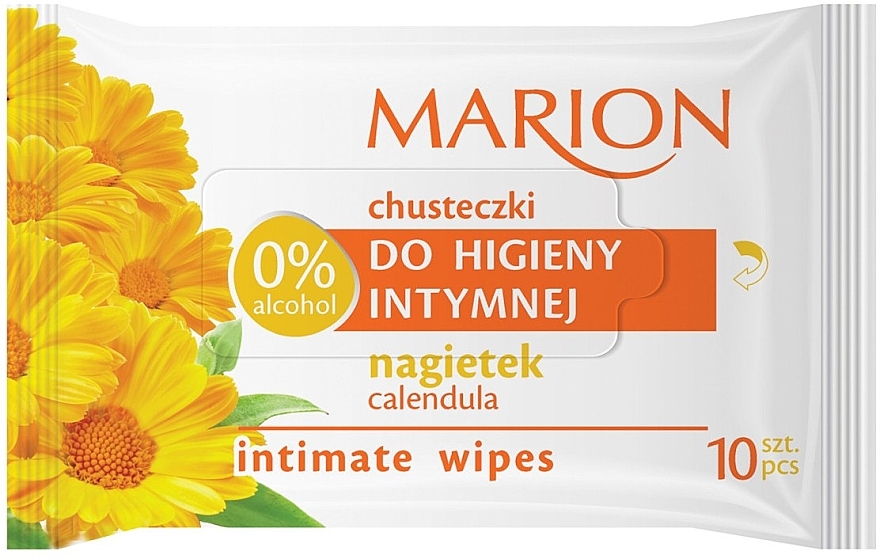 Intimate Wash Wipes with Calendula Extract, 10 pcs - Marion — photo N3