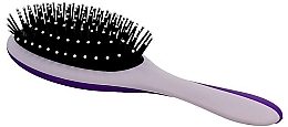 Massage Hair Brush, grey with purple - Twish Professional Hair Brush With Magnetic Mirror Grey-Indigo — photo N2