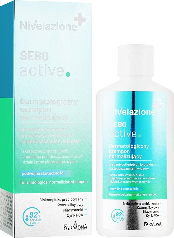 Normalizing Shampoo for Oily Hair & Seborrheic Scalp - Farmona Nivelazione Sebo Active Dermatological Normalizing Shampoo — photo N2