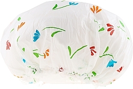 Fragrances, Perfumes, Cosmetics Shower Cap, 9298, white with flowers - Donegal Shower Cap