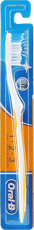 Toothbrush, 40 medium, orange - Oral-B 123 40 Medium — photo N1