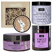 Forget-me-not Set - LaQ Set (b/cr/220g + f/butter/50ml + b/mousse/100g + candle/180ml) — photo N1