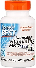 Natural Vitamin K2 MK-7 with MenaQ7 and Vitamin D3, 180 mcg, capsules - Doctor's Best — photo N1