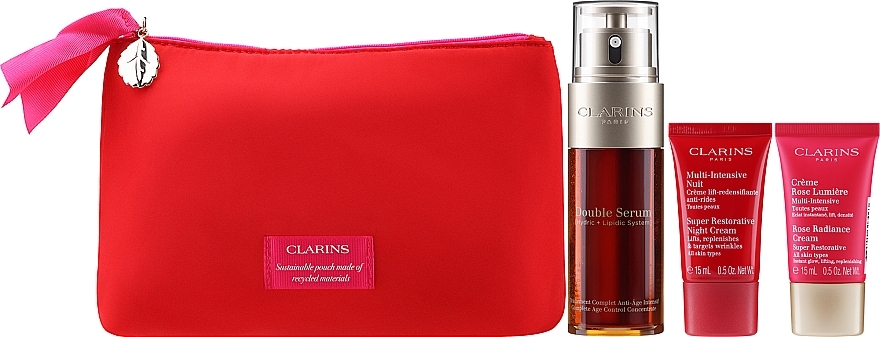 Set - Clarins VP Double Serum & Super Restorative (f/ser/50ml + f/cr/2x15ml + bag) — photo N2