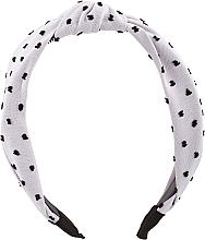 Fragrances, Perfumes, Cosmetics Hairband with Decorative Knot, FA-5618, white with black dots - Donegal