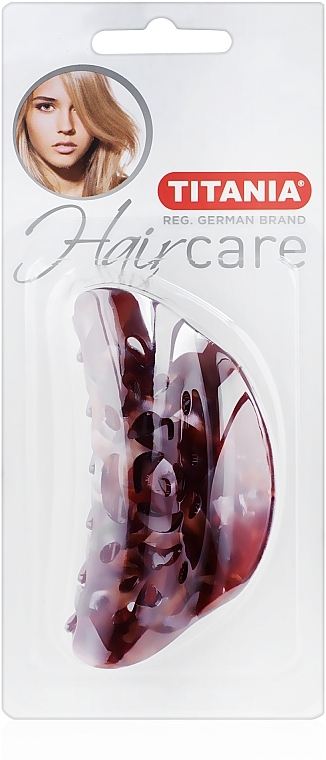 Hair Clip, 9 cm, dark brown - Titania — photo N1