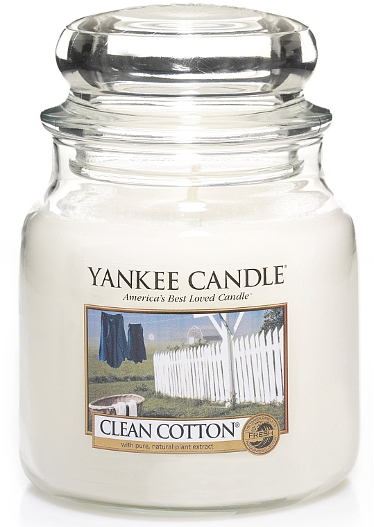 Candle in Glass Jar - Yankee Candle Clean Cotton — photo N11
