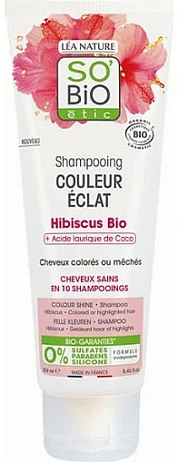 Shampoo - So'Bio Colour Shine Organic Hibiscus Shampoo — photo N1