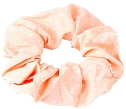 Scrunchie, peach with small polka dot - Lolita Accessories — photo N2