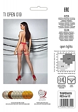 Erotic Tights with Cutout 'Tiopen' 019, 20 Den, red - Passion — photo N2