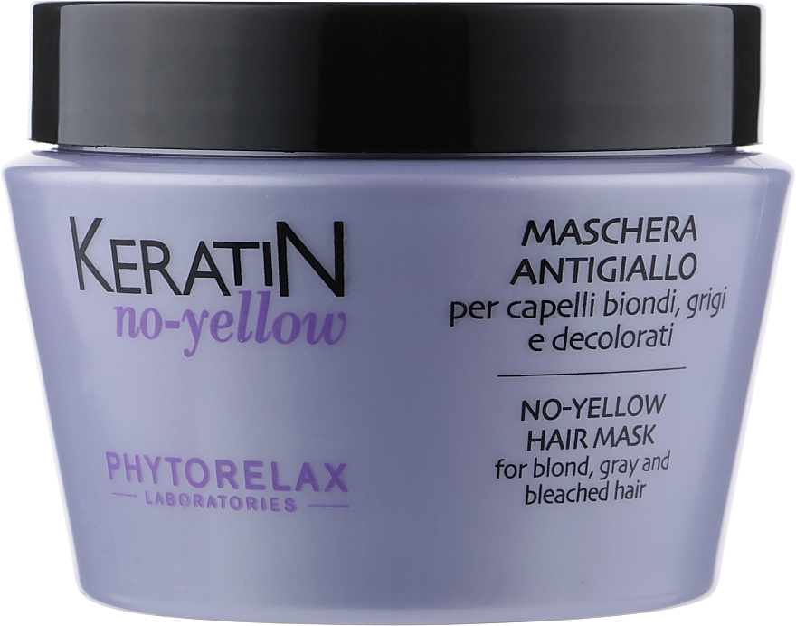 Anti-Yellow Mask for Grey Hair - Phytorelax Laboratories Keratin No-Yellow Hair Mask — photo N3