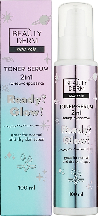 2in1 Face Toner & Serum 'Ready? Glow!' - Beauty Derm — photo N1