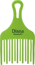 Afro Hair Comb PE-401, 18.2 cm, lime green - Disna Ahuecador Comb — photo N1