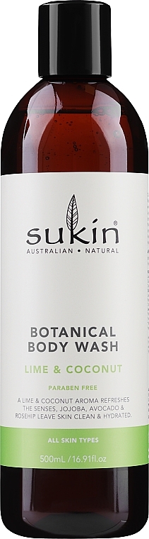 Lime & Coconut Shower Gel - Sukin Botanical Body Wash Lime & Coconut (without dispenser) — photo N1