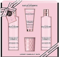 Fragrances, Perfumes, Cosmetics Set - Baylis & Harding Jojoba, Vanilla & Almond Oil (sh/gel/250ml + sh/cr/250ml + h/cr/30ml + candle/60g)