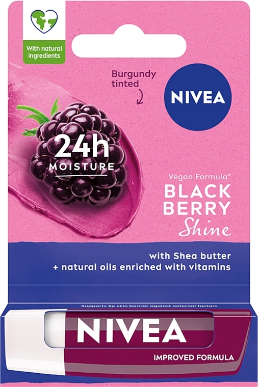Lip Balm "Blackberry Shine" - NIVEA Blackberry Shine Lip Care — photo N1