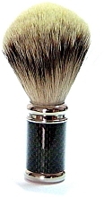 Badger Bristles Shaving Brush - Golddachs Shaving Brush, Silver Tip Badger, Metal Chrome Handle, Black, Silver Carbon Optic — photo N1