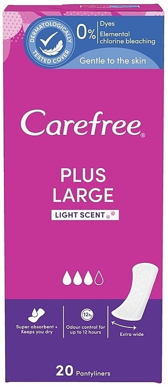 Hygienic Daily Pads, large size, 20pcs - Carefree Plus Large — photo N1