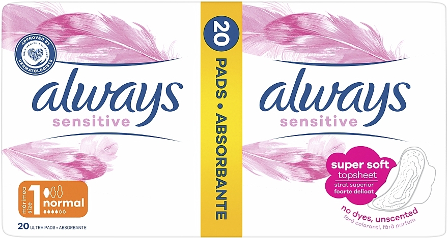 Sanitary Pads, 20pcs - Always Ultra Normal Sensitive Duo — photo N2