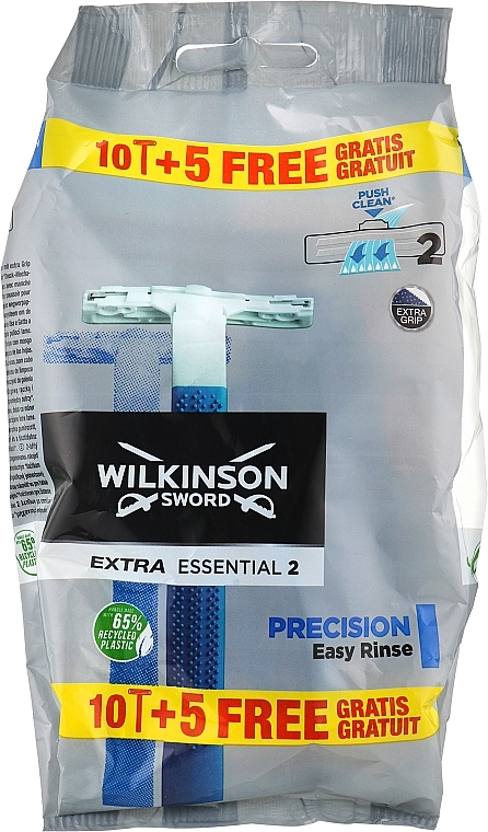 Disposable Razors, 10+5 pcs - Wilkinson Sword Extra 2 Precision — photo N1