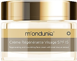 Regenerating Face Cream with Snails Secret Extract SPF 15  - M'onduniq Snails Secret Regenerating Face Gel With Snail Mucus Extract SPF 15 — photo N1