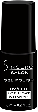 GIFT! Gel Nail Polish Top Coat - Sincero Salon Gel Polish Top Coat No Wipe — photo N1