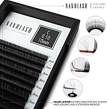 False Eyelashes C, 0.07 (6-13 mm), mix - Nanolash Volume Lashes — photo N2