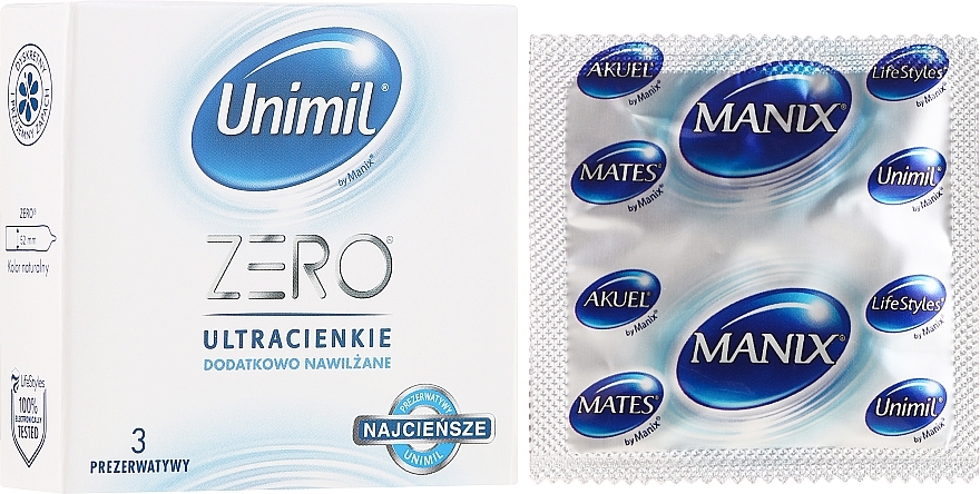 Condoms, 3 pcs - Unimil Zero — photo N2