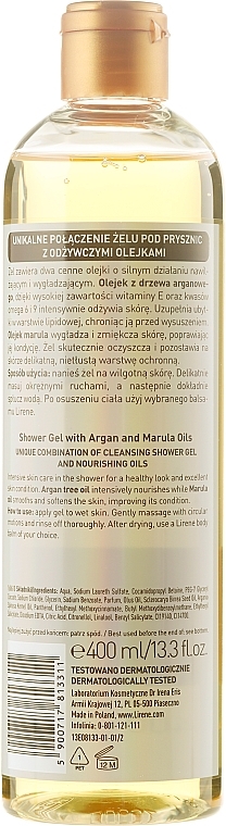 Shower Oil - Lirene Shower Oil Argan + Marula — photo N2