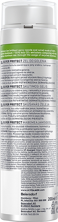 Antibacterial Shaving Gel "Silver Protect" - NIVEA MEN Silver Protect Shaving Gel — photo N2
