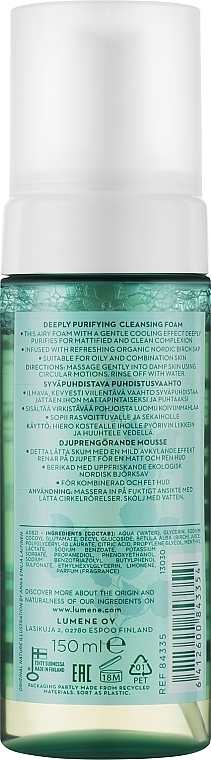 Deep Face Cleansing Foam - Lumene Puhdas Deeply Purifying Cleansing Foam — photo N2