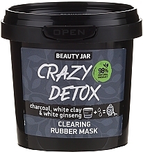 Fragrances, Perfumes, Cosmetics Cleansing Peel-Off Mask with Charcoal, White Clay & Ginseng - Beauty Jar Crazy Detox Clearing Rubber Mask