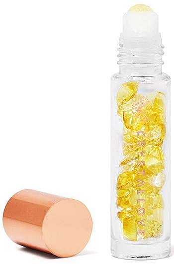 Gemstone Lemon Amber Oil Roll-On Bottle, 10 ml - Crystallove Citrine Amber Oil Bottle — photo N1