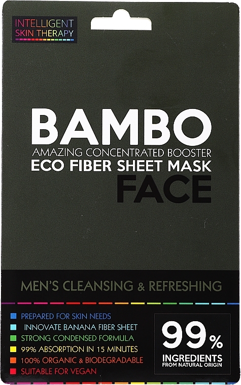 Refreshing Sea Salt & Bamboo Mask - Beauty Face Cleansing & Refreshing Compress Mask For Man — photo N1