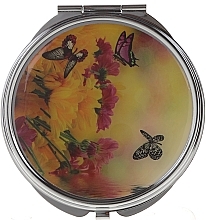 Fragrances, Perfumes, Cosmetics Cosmetic Mirror "Butterflies" 85444, yellow - Top Choice