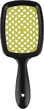 Hair Brush, black with green teeth - Kodi Professional Soft Touch Hairbrush — photo N2