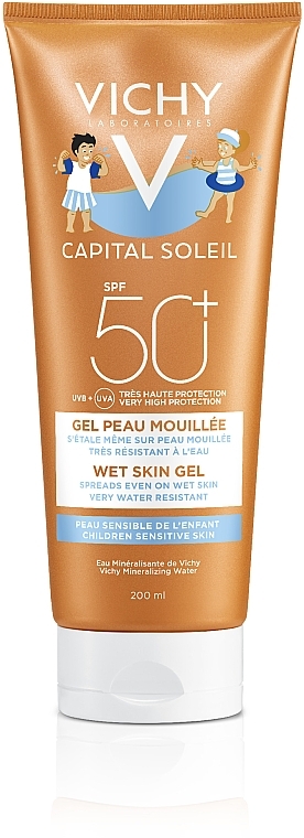 Waterproof Sun Protection Wet Skin Gel for Children's Sensitive Skin, SPF50+ - Vichy Capital Soleil Wet Skin Gel — photo N16