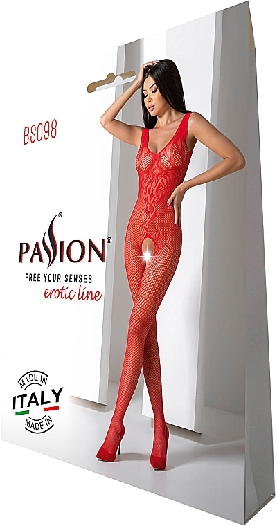 Erotic Bodysuit BS098, red - Passion Bodystocking — photo N1