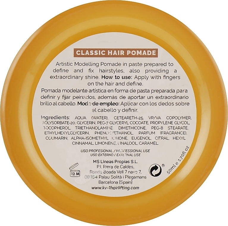 Classic Hair Pomade with Shine Effect - KV-1 Final Touch Classic Hair Pomade — photo N3