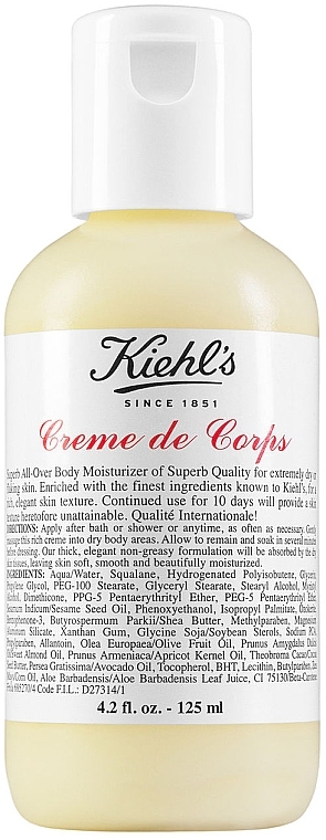 Nourishing Body Cream - Kiehl's Creme de Corps A Rich Hydrating Body Moisturizer — photo N4