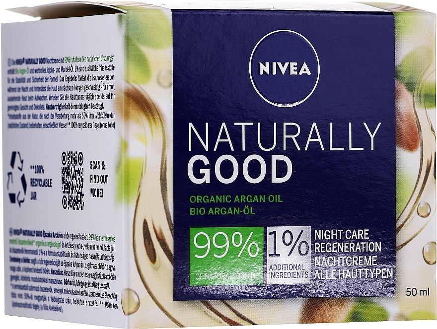 Restoring Night Cream for All Types of Skin - Nivea Naturally Good Night Regeneration Care — photo N5