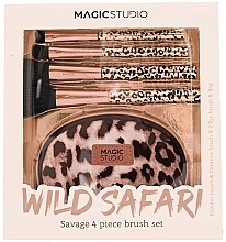 Makeup Brush Set, 4 pcs - Magic Studio Wild Safari Savage Brush Set	 — photo N1