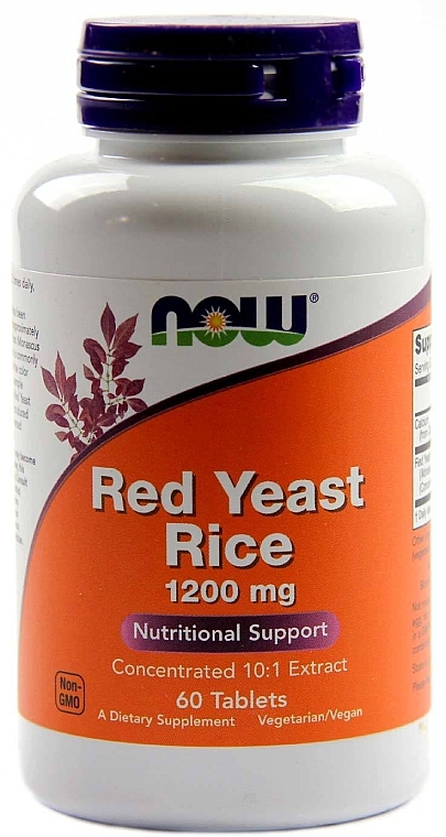 Concentrated Red Yeast Rice 10:1 Extract, tablets - Now Foods Red Yeast Ric, 1200mg Concentrated 10:1 Extract — photo N2