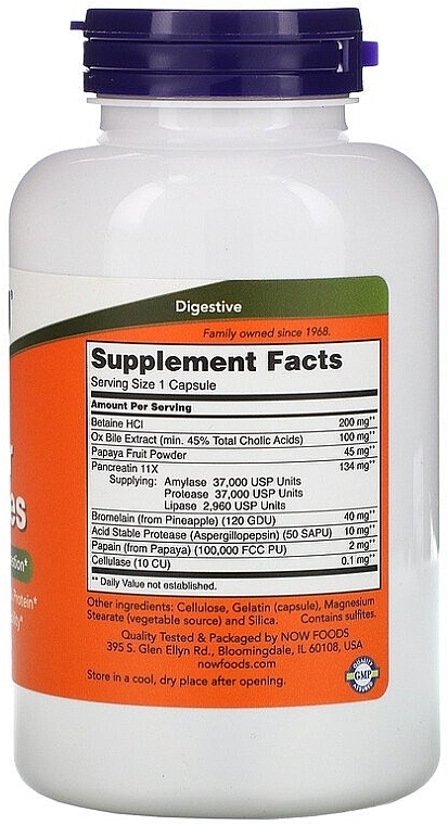 Enzyme Complex "Super Enzymes", in capsules - Now Foods Super Enzymes — photo N3