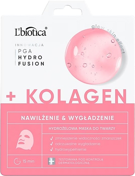 Hydrogel Collagen Face Mask - L'biotica PGA Hydro Fusion + Kolagen — photo N1