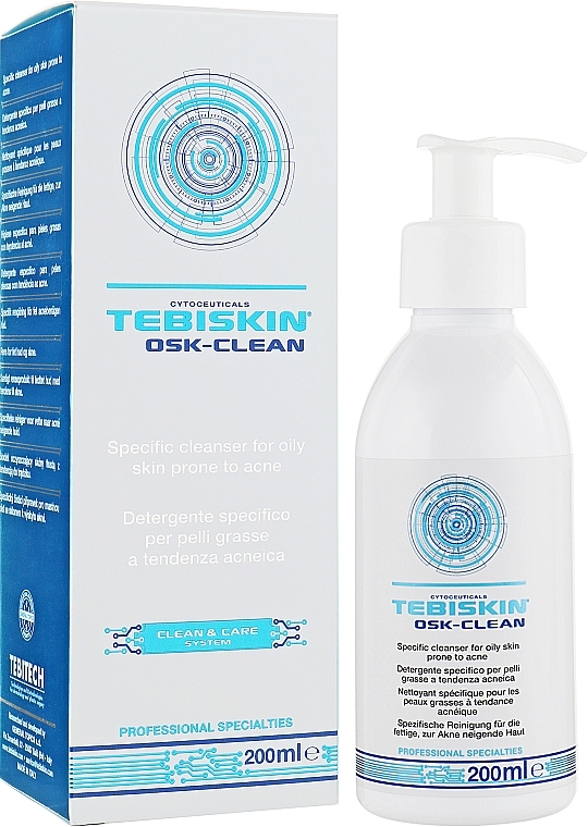 Cleansing Gel for Oily & Acne-Prone Skin - Tebiskin Osk-Clean Cleanser — photo N1