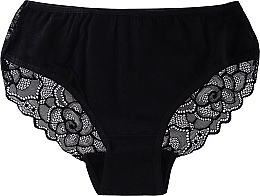 Fragrances, Perfumes, Cosmetics Cotton Panties with Lace 'Figi', black - Moraj