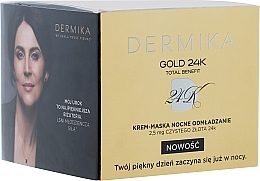 Fragrances, Perfumes, Cosmetics Facial Cream Mask - Dermika Gold 24k Cream-Mask